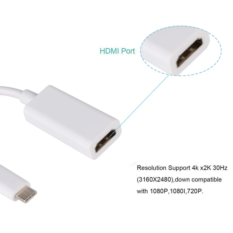 Кабель Type C к HDMI высокое разрешение 4K USB 3 1 адаптер конвертер шнур для ПК ноутбука