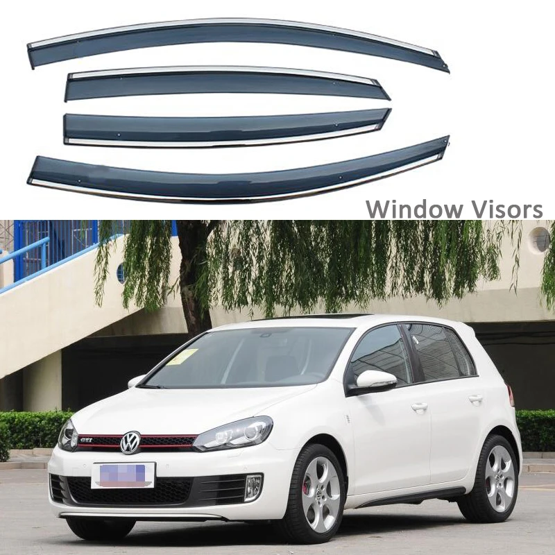 Toldos de ventana para Volkswagen Golf 6, 2010 2013, MK6, parasoles de ventilación, protector contra la lluvia y el para automóviles, 4 unids/set por juego|Toldos y refugios| - AliExpress