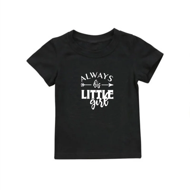 Одинаковые комплекты для семьи, красивая футболка для девочек с героями мультфильма «всегда ее герой», футболка с короткими рукавами для папы и дочки, мягкая хлопковая футболка - Цвет: P3030KBlack