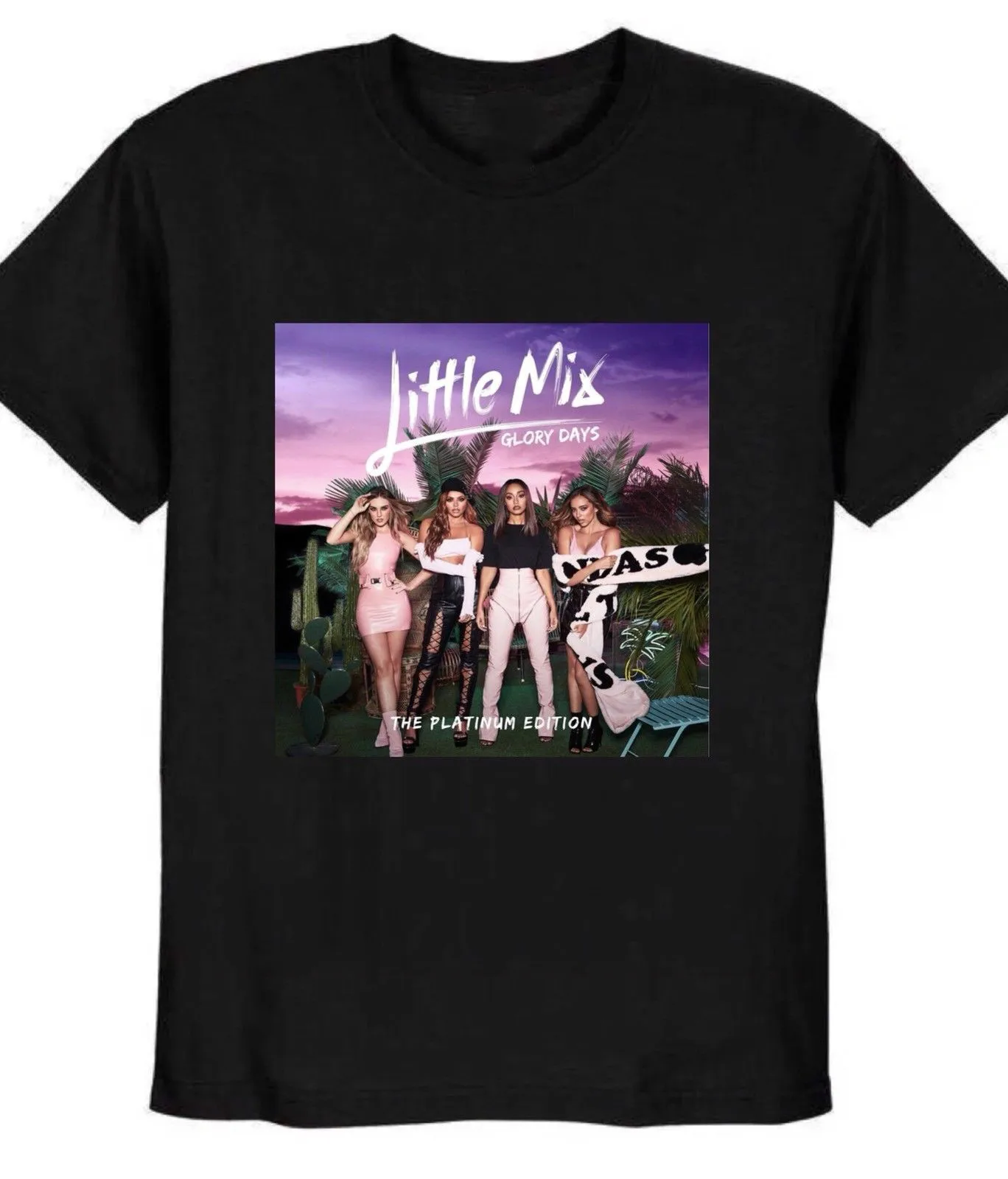 Футболка с надписью Little Mix детская черная хлопковая футболка Glory Days Tour для