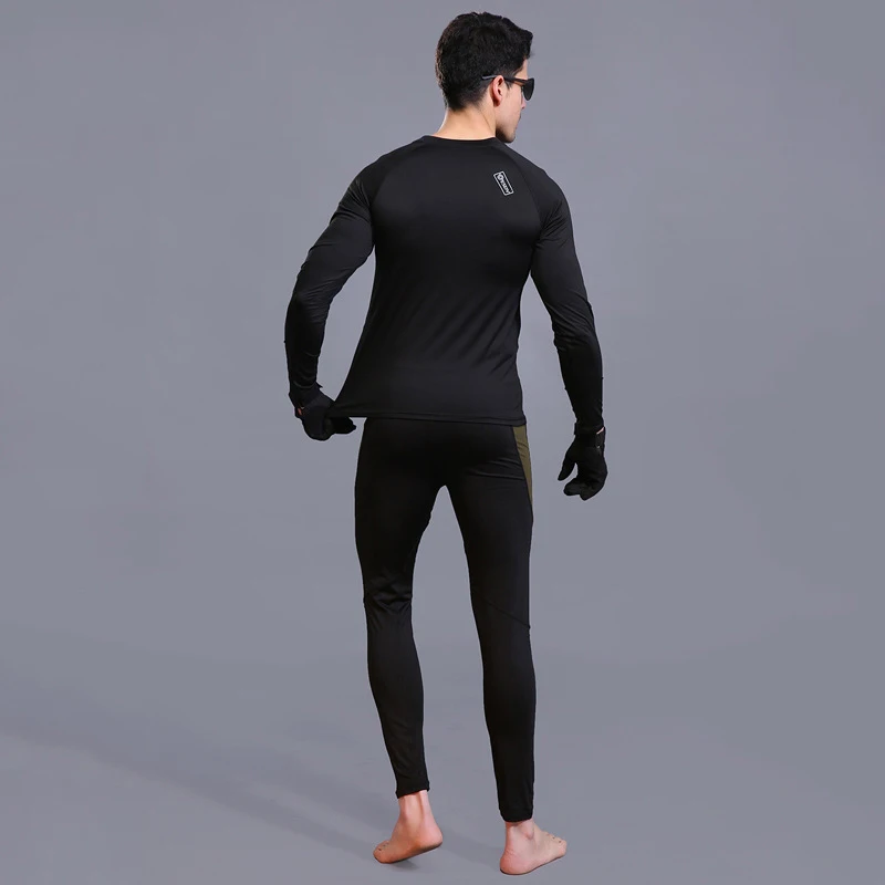 Зимнее мужское термобелье, флисовый теплый дышащий спортивный комплект нижнего белья для мужчин, высокоэластичные быстросохнущие кальсоны AF152