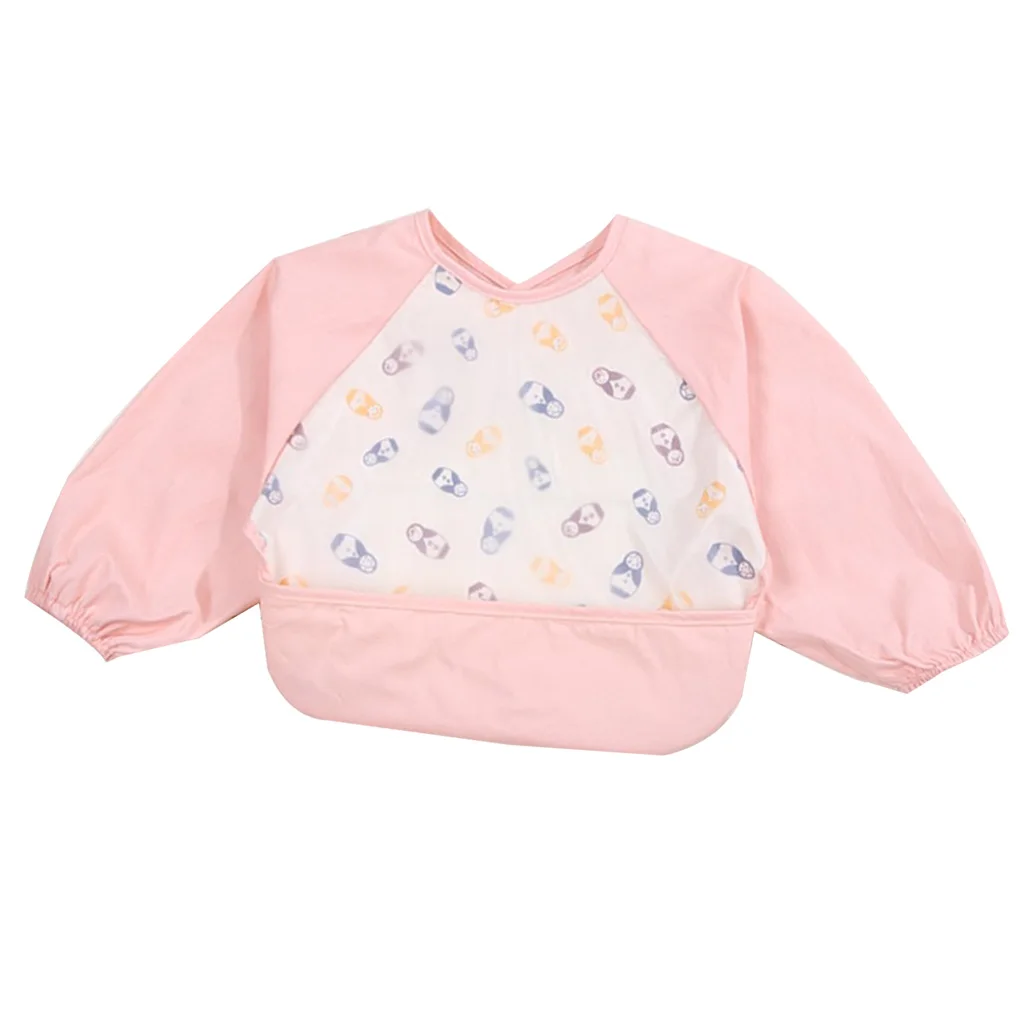 Cartoon Design Baby Bibs Waterproof Girls Boy Feeding Printing Clothes Long Sleeve Unisex Apron - Цвет: NO.6