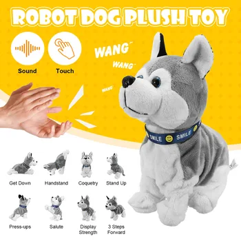 

Electronic Robot Dog Sound Control Kids Plush Toy Sound Control Interactive Bark Stand Walk Electronic Toys Dog For Baby Gifts