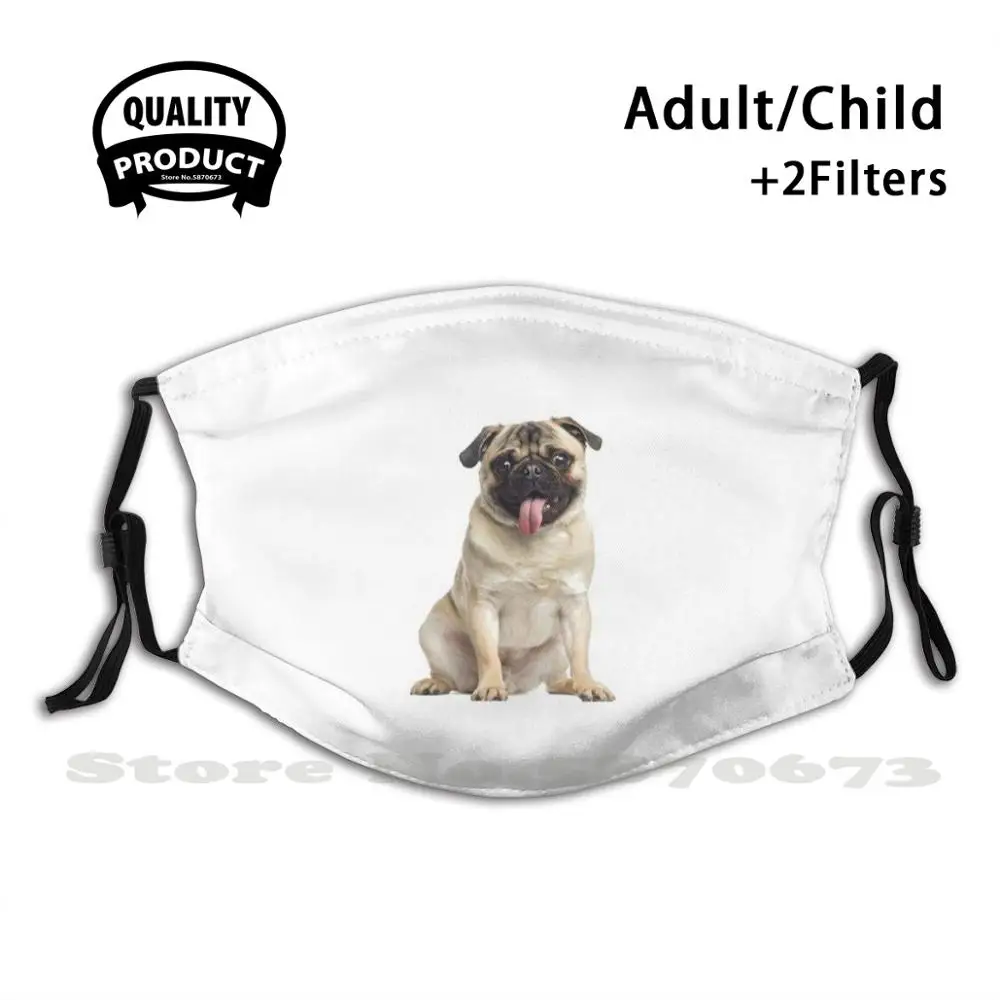 Pug Life T-Shirts Face Mask Washable Filter Summer Hot Sale Mouth Masks Cute Dog Puppy Funny Dogs Pugs Animal Love Pet | Аксессуары для
