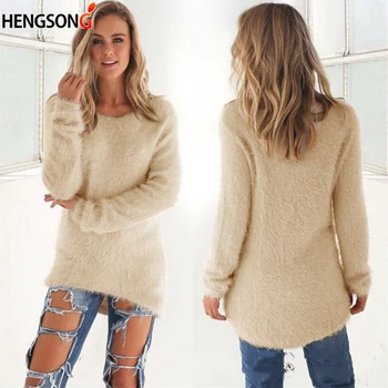 

Women Autumn Knit Sweaters Pull Femme Hiver Fashion Sexy O Neck Pullover Casual Loose Long Sweater Plus Size Winter Clothes