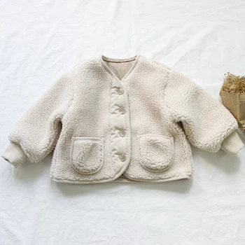 beige Зимнее плотное пальто из берберского флиса с леопардовым принтом для девочек и мальчиков Два цвета Детское пальто из искусственного меха из полиэстера Детские теплые куртки - Цвет: beige