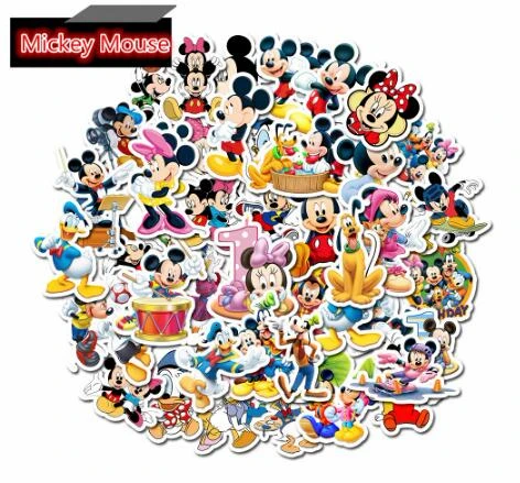 Mickey Mouse-50pcs 50 шт. водонепроницаемый стикер Микки Маус s альбомы Граффити Ноутбук скейтборд багаж гитара велосипед Дети DIY фото наклейка - Цвет: Mickey Mouse-50pcs