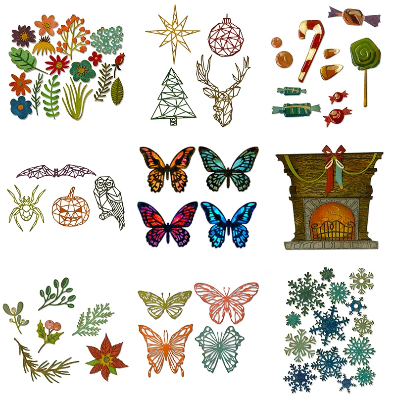 

2020 Hot New Sentiment Metal Cutting Dies Christmas Scrapbooking Foil Crafts For Card Making Animal stamps and Halloween Die Cut