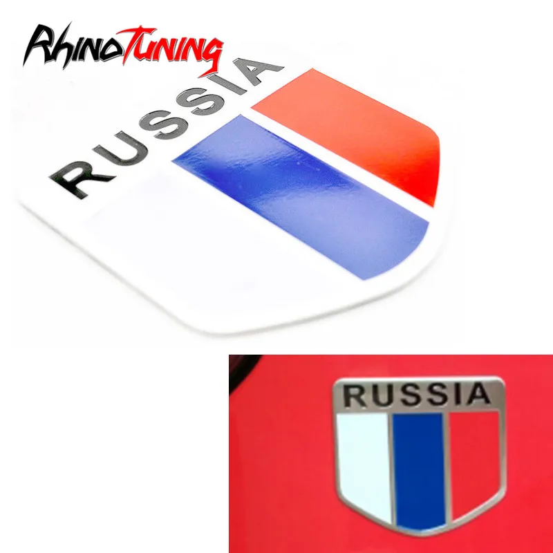 

RUSSIA Flag Metal Sticker Emblem Aluminum Shield Car Body Decal Stickers