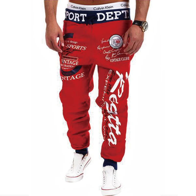 Men's Sweatpants Joggers Trousers Elastic Waist Letter Graphic Prints Sports Outdoor Daily Wear Casual Hip Hop Gray-blue Black 2