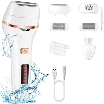 

Electric Lady Shaver & Rechargeable Foot File Hard Skin Remover Pedicure Tools Wet & Dry Use Painless Electric Razor for Women