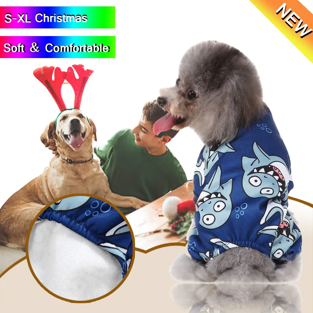 Одежда для домашних животных, кошек, собак, горячая Распродажа, рождественский костюм для домашних животных, модный жилет с принтом Санта-Клауса, свитер, зимняя теплая одежда, рождественское платье