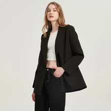 2021new outono e inverno jaqueta blazer feminino casual cor sólida duplo breasted bolso casaco decorativo