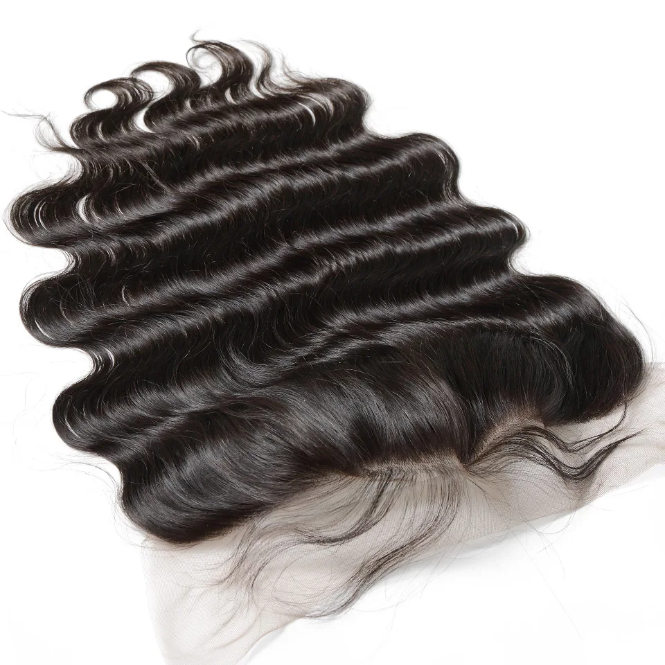 Luvin OneCut волосы, волнистые бразильские человеческие волосы, кружева, Фронтальная застежка 13*4 отбеленные узлы, Детские волосы, предварительно затененные, remy волосы
