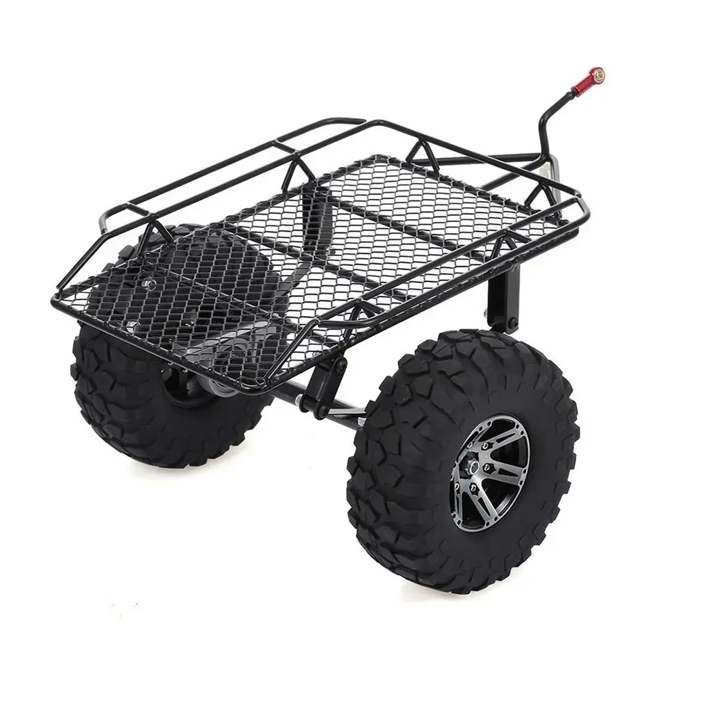 

1/10 Metal Trailer Frame Simulation Trailer Car Hopper Trail Tires for Axial D90 Scx10 Trx4 Crawler Cars Part Accessory