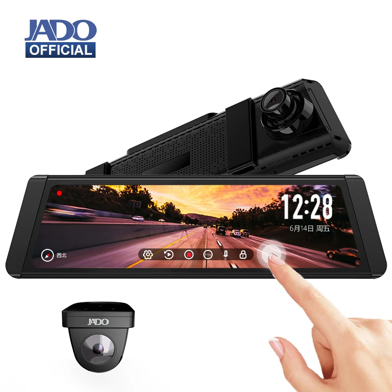 JADO видеорегистратор T650C Stream зеркало заднего вида IPS Автомобильный 1080P HD камера для