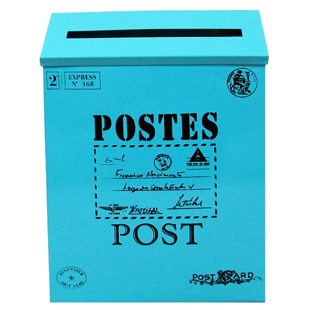  Vintage Galvanized Mailbox Letterbox Postbox Newspaper Holder Box Pink Outside Letter Post Mail Box Magazines Newspaper Box 