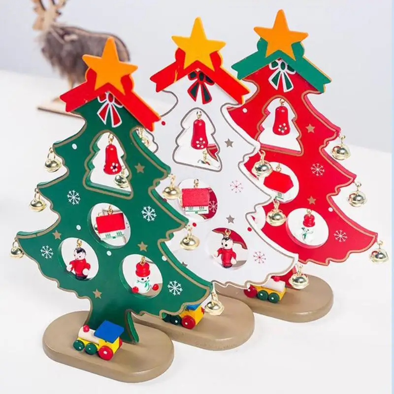 Деревянные Подвески для рождественской елки, колокольчики, новогодние праздничные вечерние украшения, рождественские украшения для дома, Рождественский подарок