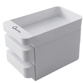 

1pc Drawer Style Egg Storage Case Plastic Crisper Storage Box for Home (White)