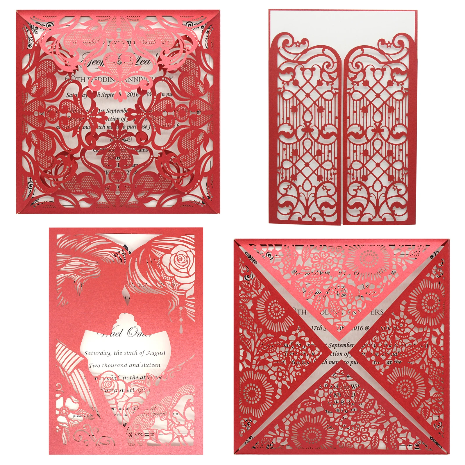 

10pcs Elegant Laser Cut Wedding Invitation Cards Greeting Card Customize Business With RSVP Cards Envelopes Decor Party Supplies