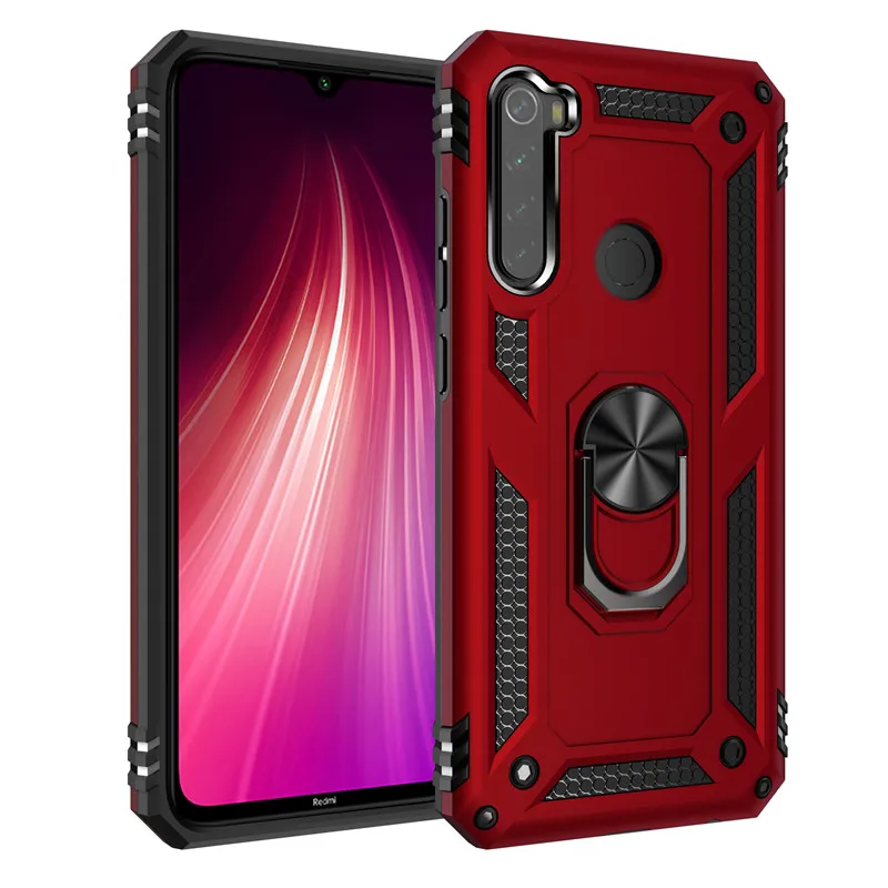 Redmi Note 8 Pro Чехол силиконовый+ Жесткий PC бронежилет кольцо на палец чехол для телефона Xiaomi Redmi Note 8 чехол для Redmi Note 8 Pro задняя крышка