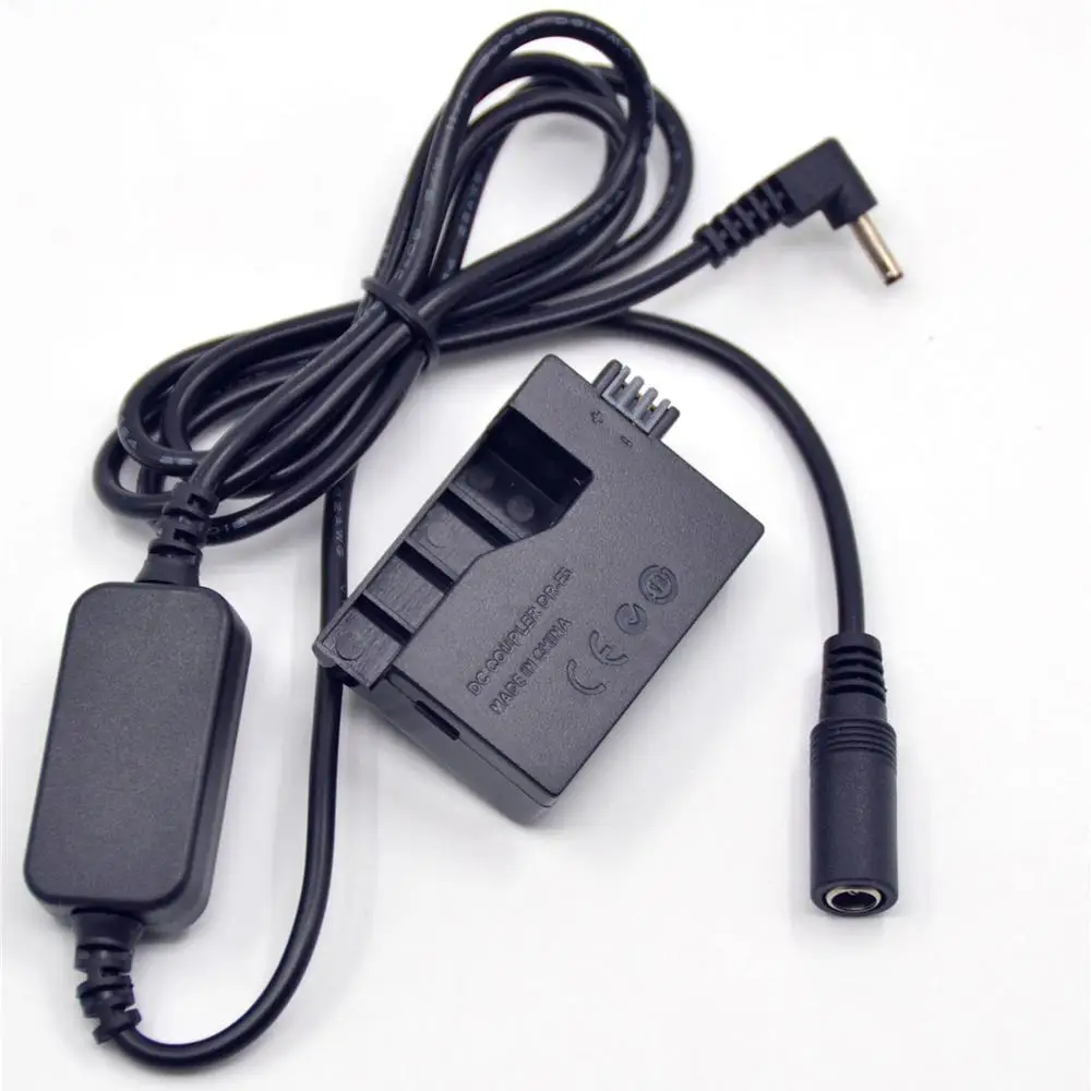 DR-E5 DC Coupler LP-E5 Dummy Battery+12V-24V Step-Down Power Cable for Canon EOS Rebel T1i Rebel XS XSi 450D 500D 1000D