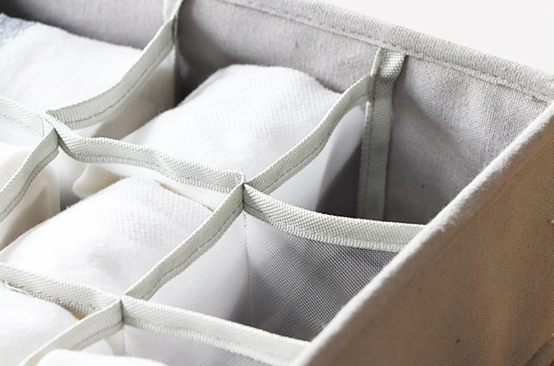 Foldable Underwear Storage Boxes Washable Closet Drawer Socks Organizer with Zipper