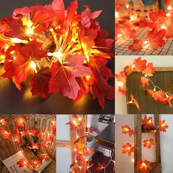 

HOT LEDs Maple Leaf Fairy StringLight Fall Garland Lamp Autumn Wedding Party Decor NDS66
