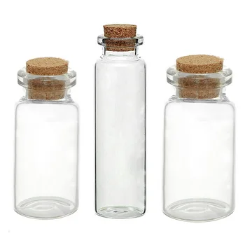 

Glass Bottles Small Vase Tiny Bottles Jewelry Vial Potion Glass & Wooden Box Wishing Gift Jewelry Storage Boxes Organizer 5PCs