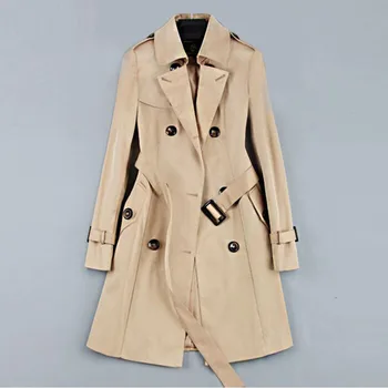 

Spring Autumn Trench Coat Slim Double Breasted Trench Coat Woman Trench Coat Long Women Windbreakers Plus Size Overcoat