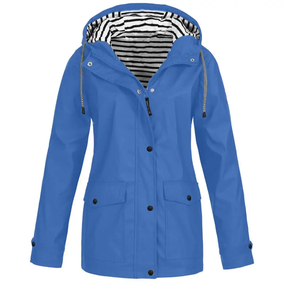 Зимнее теплое лыжное пальто размера плюс, женские плюшевые утолщенные ветрозащитные водонепроницаемые куртки с капюшоном, manteau hiver, новинка - Цвет: Sky Blue