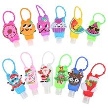 Рождественский мультфильм 30 мл безводная силиконовая ванна для тела работает дезинфицирующее средство для рук Карманный Антибактериальный держатель с пустой бутылкой