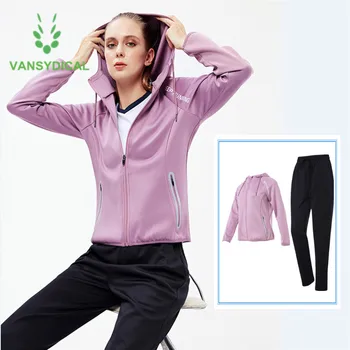 

New Autumn Winter Women Sportswear Sports Suit Running Set Gym Jacket+Pants Outfit Outdoor Hooded Warm Fitness Workout Tracksuit