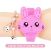 Belle lapin filles montres avec Bracelet couvercle rabattable en caoutchouc électronique enfants montre enfant horloge Relogio Feminino Infantil Saati ► Photo 3/6