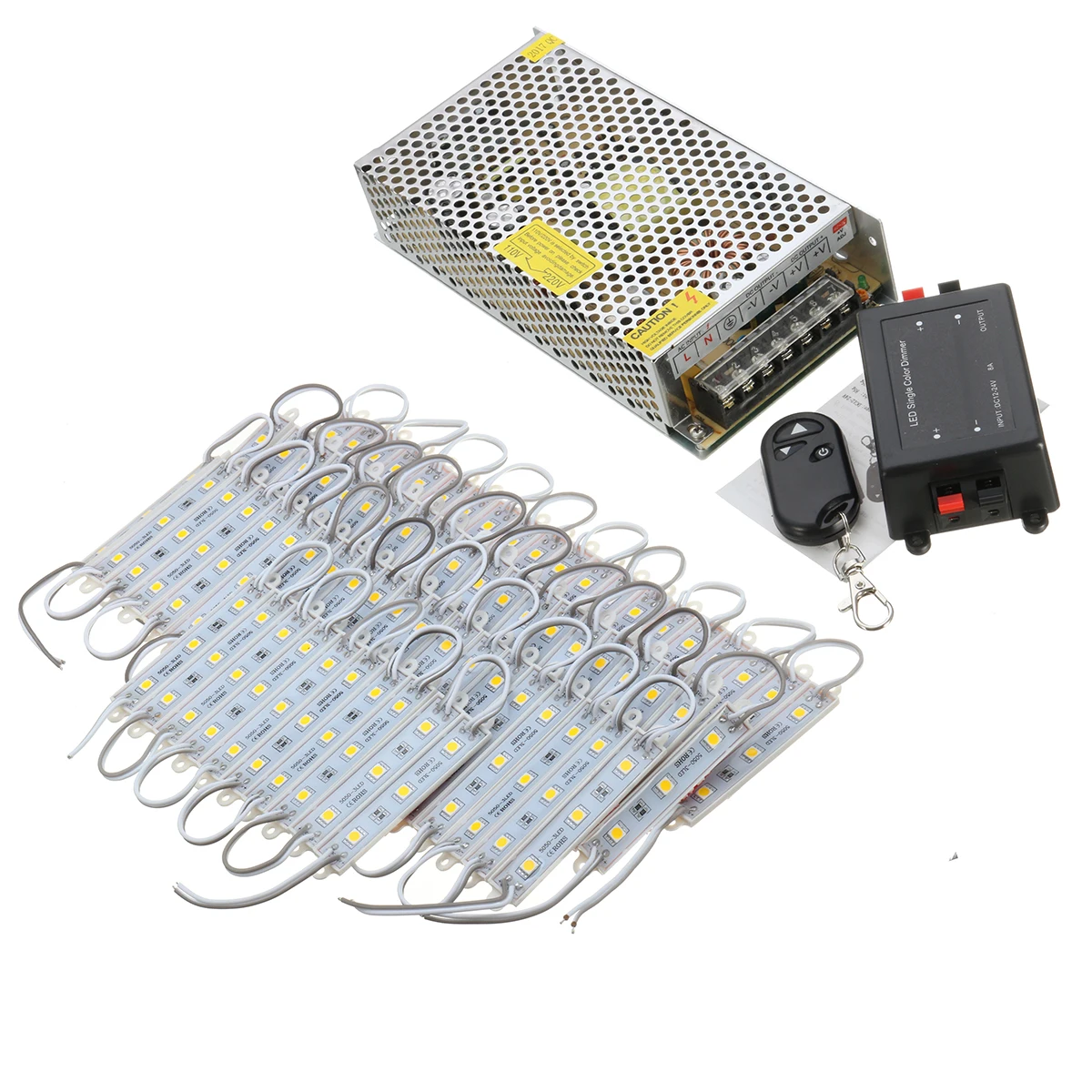 70PCS 5 Colors SMD5050 LED Module Store Strip Light Front Window Lamp + Power Supply + Remote DC12V