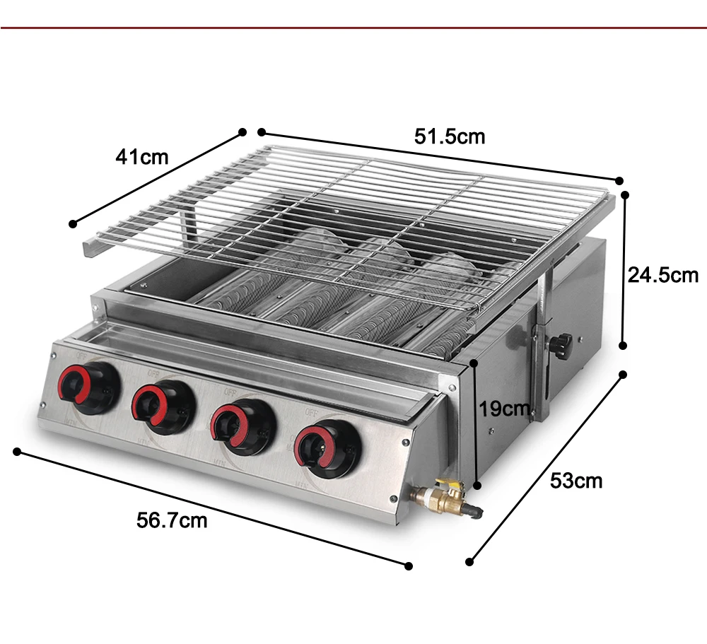 LT-4S蓝天博科大四头燃气不锈钢烧烤炉详情图_03