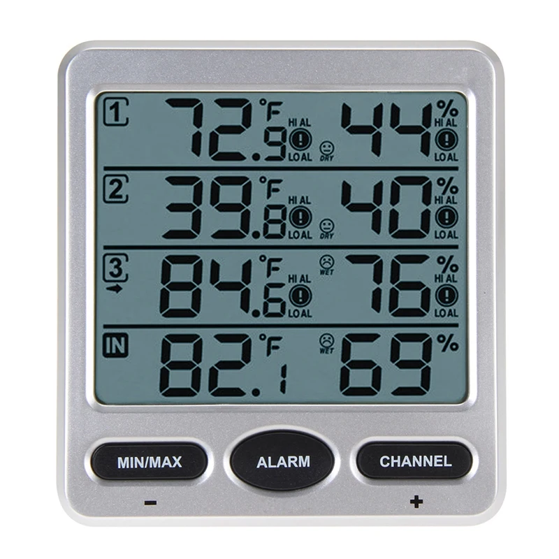 

Hot Sale Ambient Weather Wireless Lcd Digital Thermometer Humidity Indoor/Outdoor 8 Channel Thermo Hygrometer