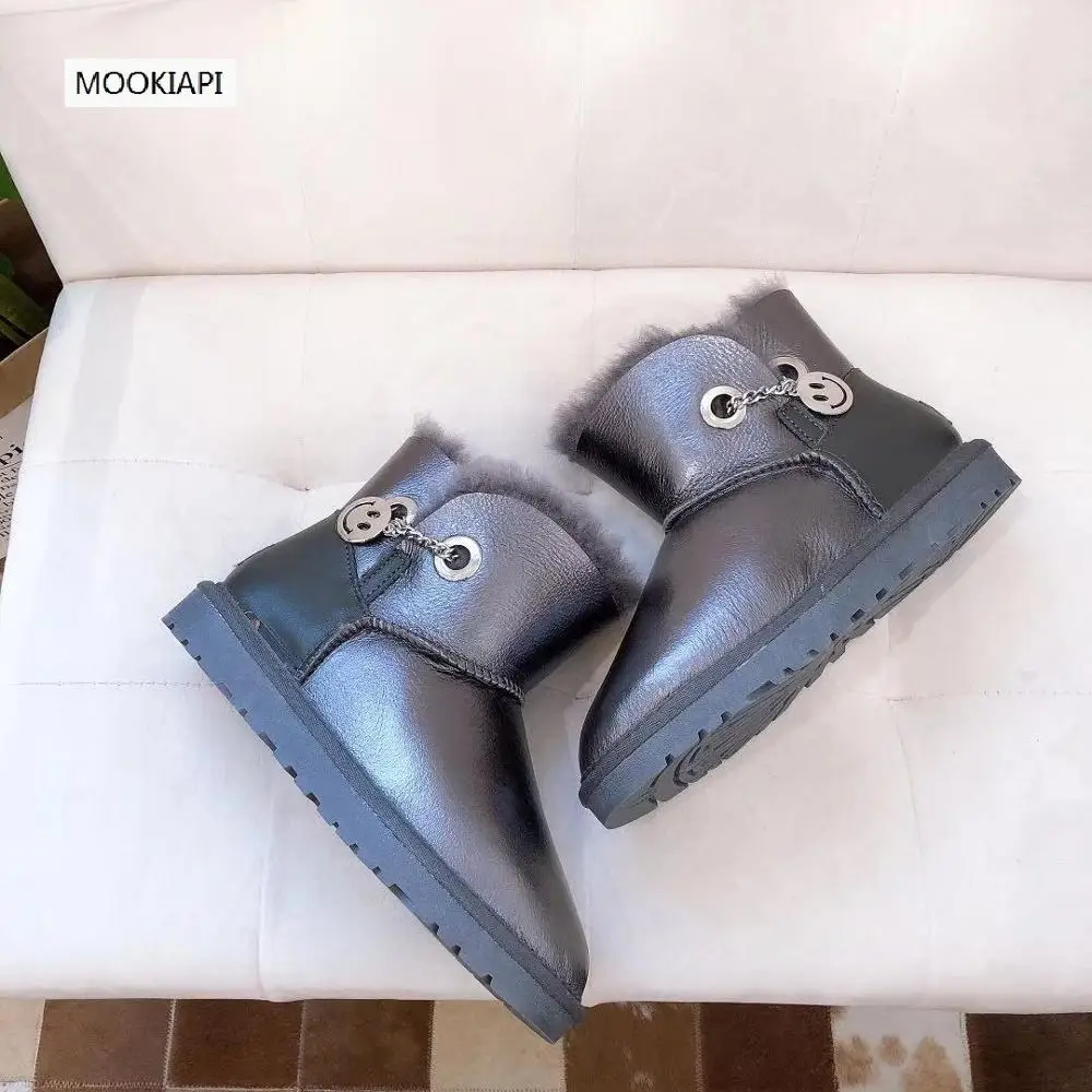 2019 китайская брендовая Высококачественная зимняя обувь натуральная овчина 100%