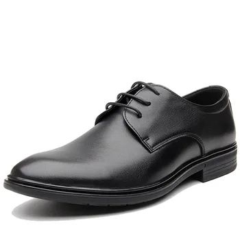 

business British men casual shoes High Quality Genuine Leather mens formal dress shoes autumn winter all-match cowhide