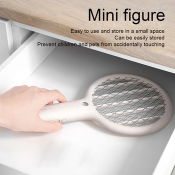 

Mini LED Lighting Insect Killer Handheld Home Portable Electric Mosquito Swatter Bug Flies Pest Control USB Rechargeable Office