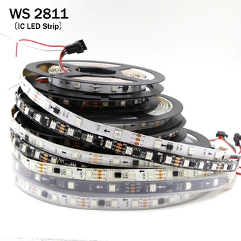 

WS2811 pixel Led Strip light;Addressable 30/60leds/m full color WS2811 IC 5050 RGB led lamp Tape DC12V 50cm/1m/2m/3m/4m/5m