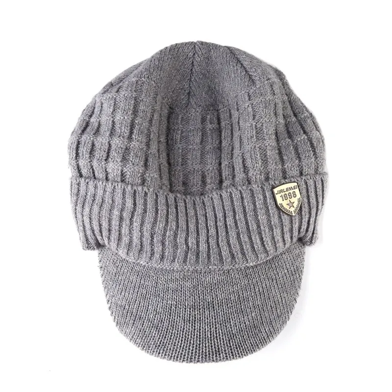 

Winter Knitted Hat Men Women Thick Fluffy Thermal Windproof Flexible Beanie Peaked Outdoor Camping Cap