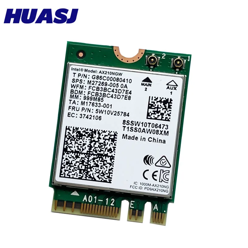 Huasj Wifi Ax210 Wifi 6e Ax210ngw M.2 Ngff 2400mbps para Intel 2.4ghz 5g 802.11ax Bluetooth 5.2 Ax200 Placas de rede - Imagem 4