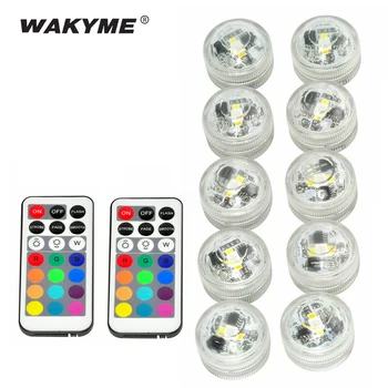 

10 PCS LED Underwater Light With Remote Control IP67 Waterproof Submersible RGB Night Light For Swimming Pool Wedding Party