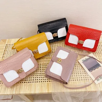 

Women Colorblock Leisure Crossbody Bag Hasp Bag Shoulder Bag Hand Bag Fashion Small Flap Bags Messenger Bag for Girl 2020 New