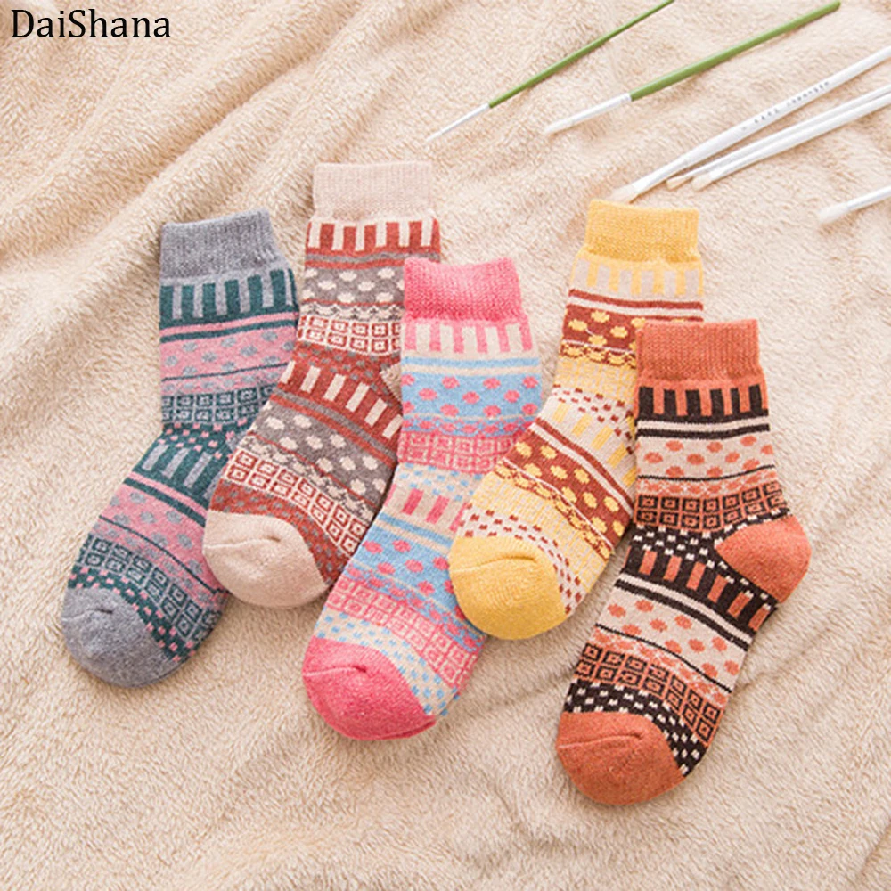 DaiShana 2019 новые зимние толстые теплые шерстяные женские носки красочные модные
