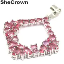 38x30 мм Красивые женские вечерние серебряные подвески из морганита розового цвета