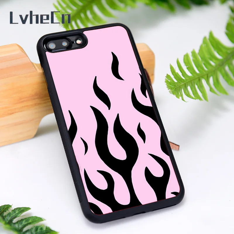 Силиконовый резиновый чехол для телефона LvheCn iPhone 6 6S 7 8 Plus X XS XR 11 12 Mini Pro Max с черным