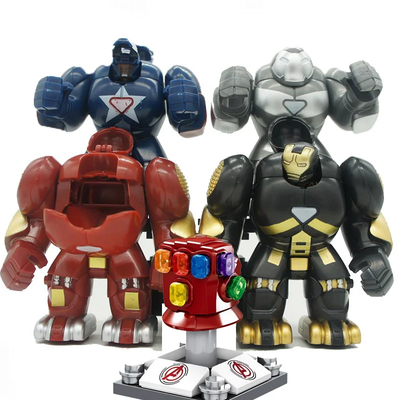 

4Sets/Lot Super Heroes Iron Man Hulkbusters with Gauntlet Model Figure Blocks Compatible Legoe Building Brick Toys For Children