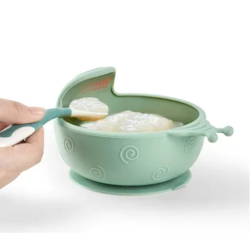 

Baby Silicone Bowl Shatter-Resistant Non-Slip Children's Food Training Bowl Suction Cup Fixing BPA Free Feeding Dinner Bowls